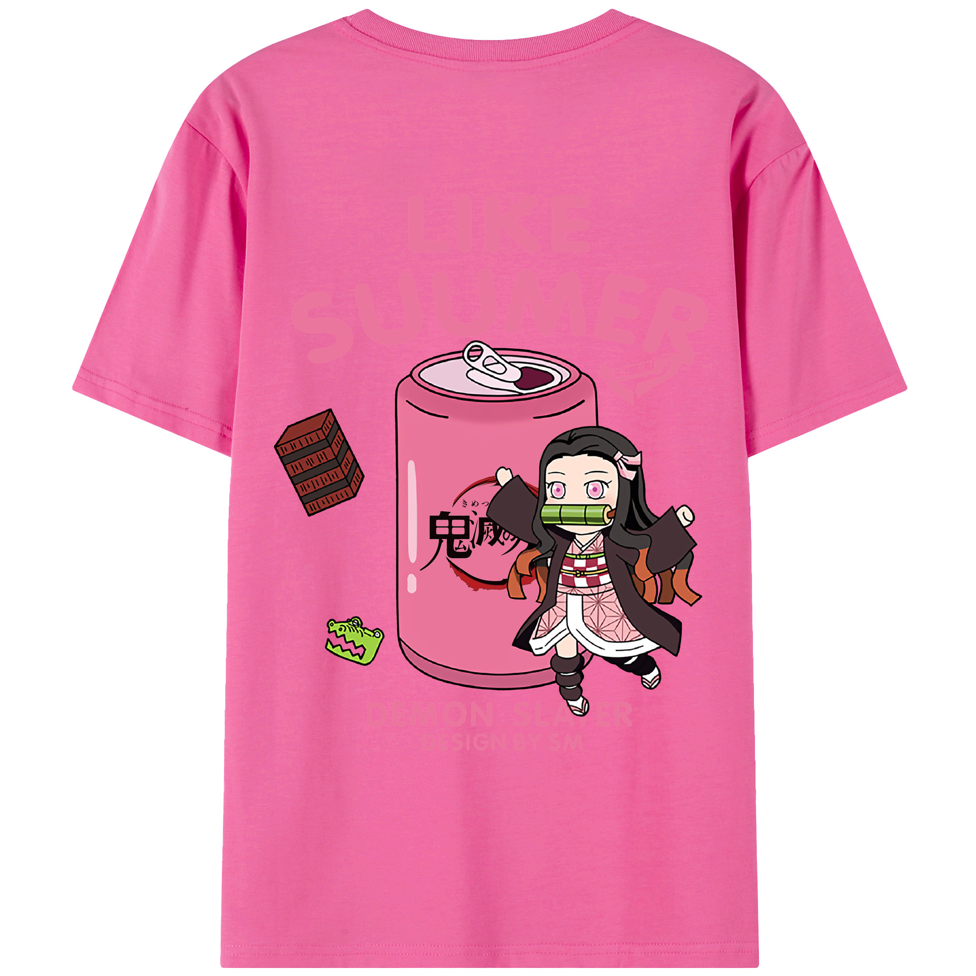 （画像用） 鬼滅の刃（きめつのやいば）竈門 禰󠄀豆子／かまど ねずこ Kamado Nezuko レディース半袖Tシャツ(バックプリント)